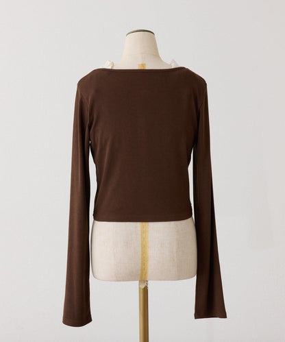 蕾絲內搭套裝開衫