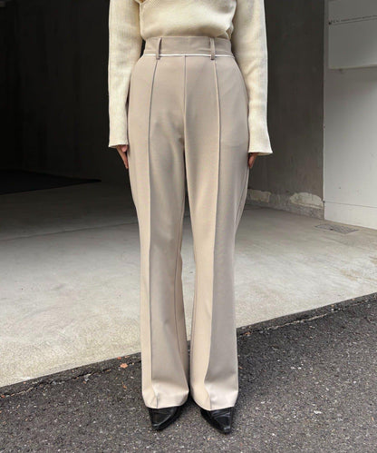 【有小個子尺碼】褶飾喇叭褲