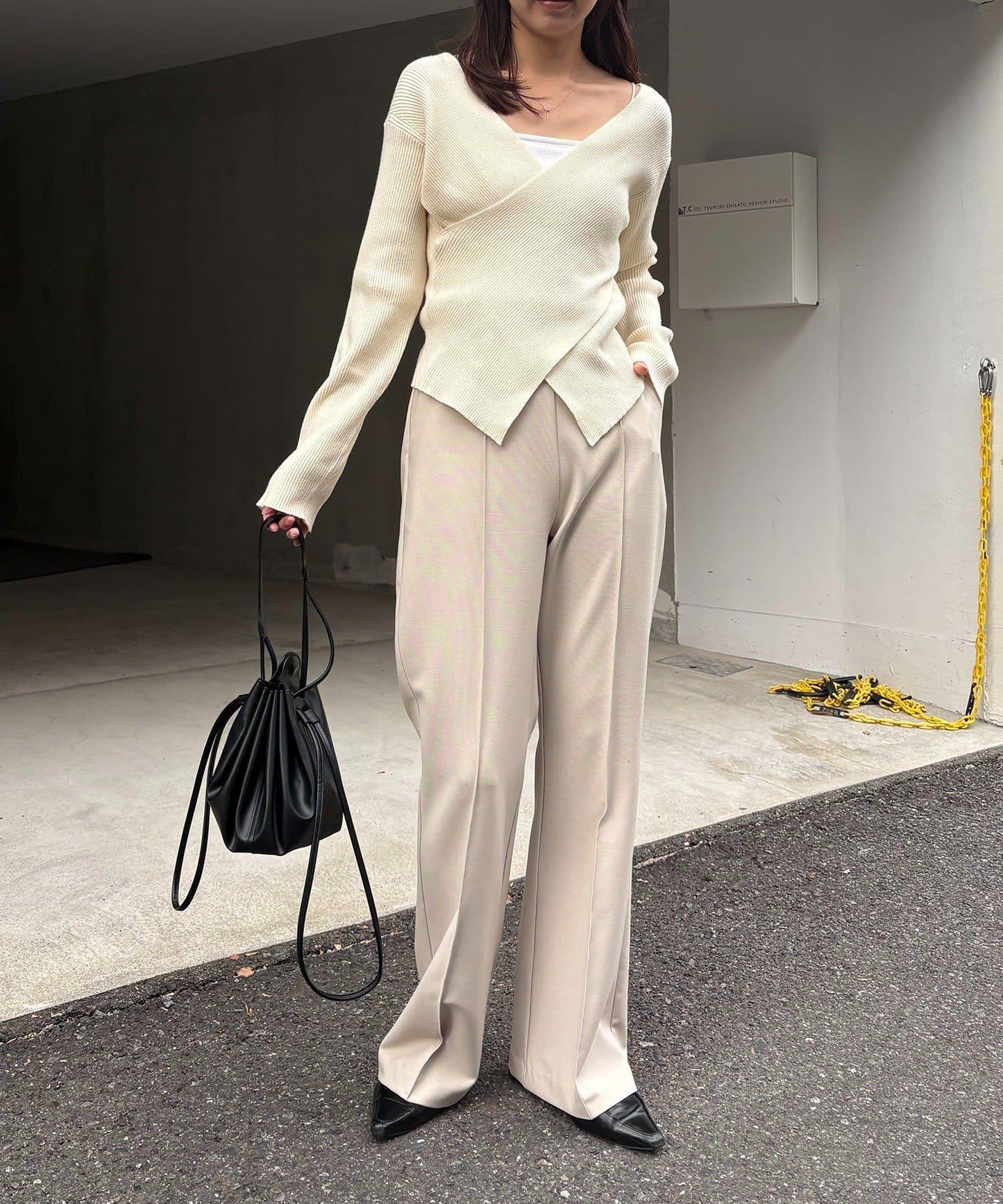 【有小個子尺碼】褶飾喇叭褲