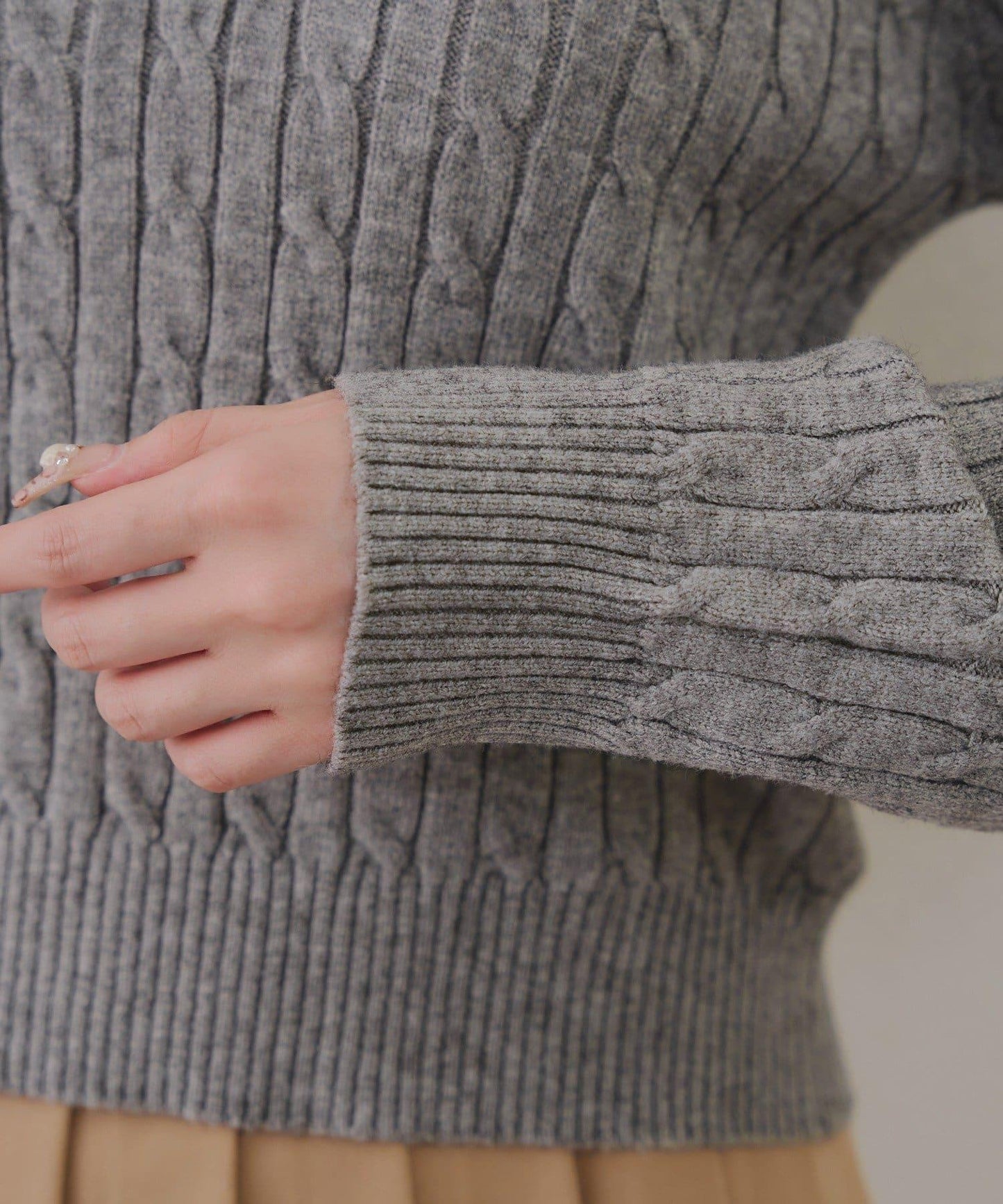 2件裝領口電纜針織POLO衫