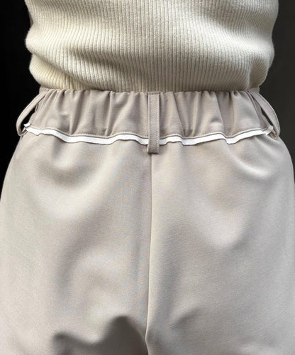 【有小個子尺碼】褶飾喇叭褲