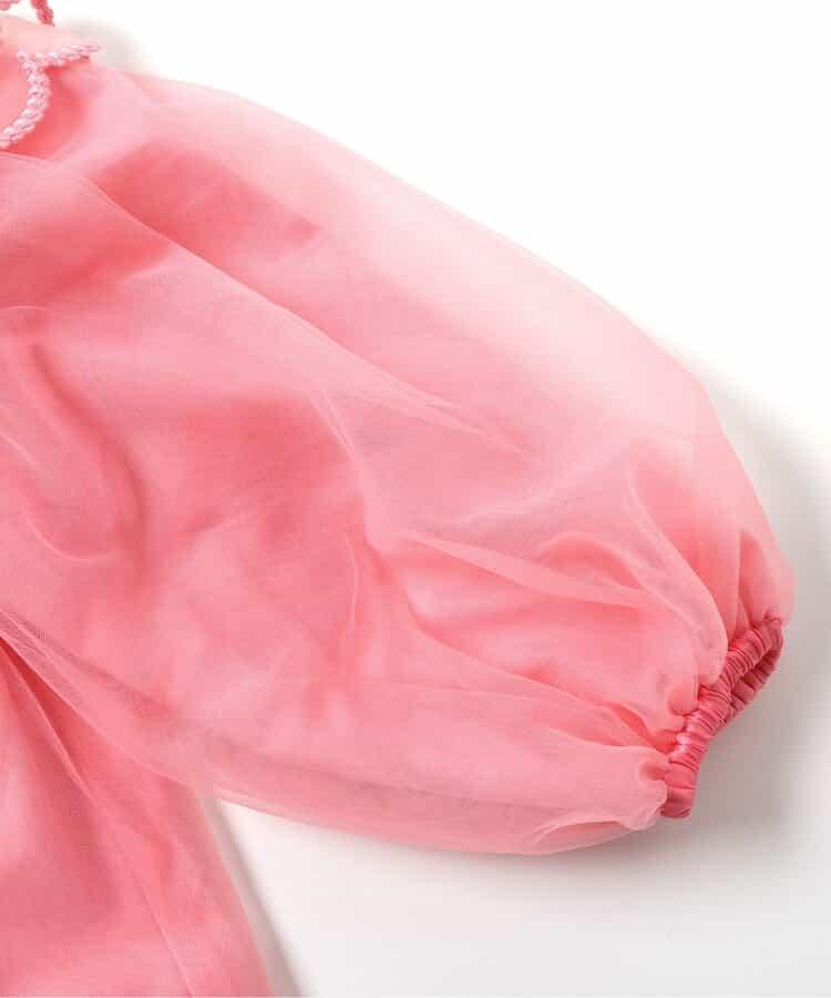 荷葉邊領網紗連衣裙_アプレレクールマシェリ