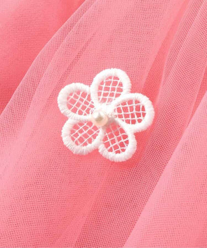 荷葉邊領網紗連衣裙_アプレレクールマシェリ