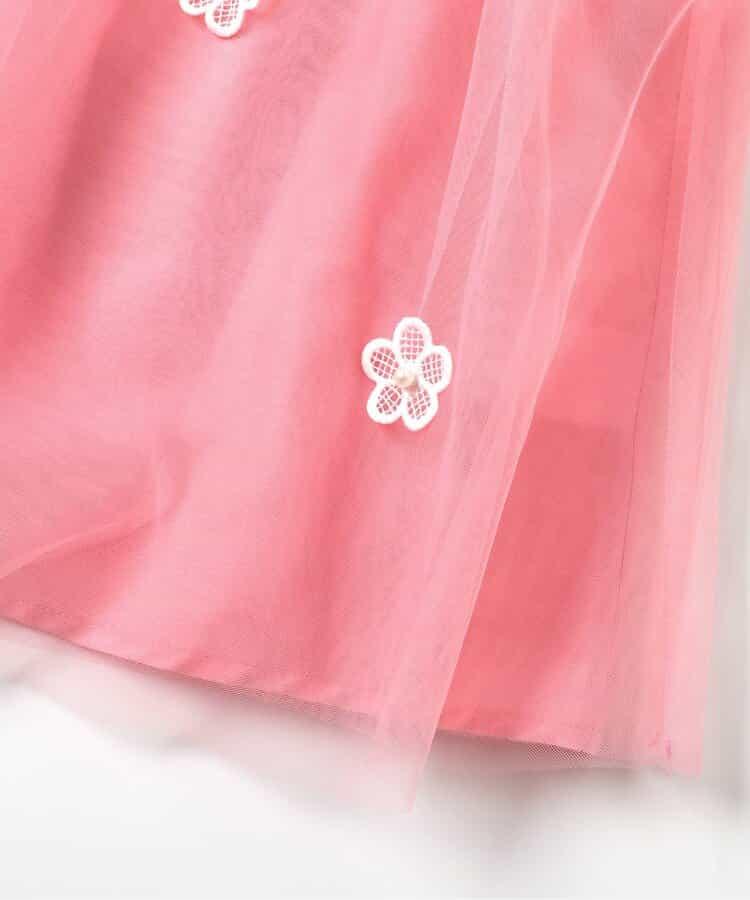 荷葉邊領網紗連衣裙_アプレレクールマシェリ