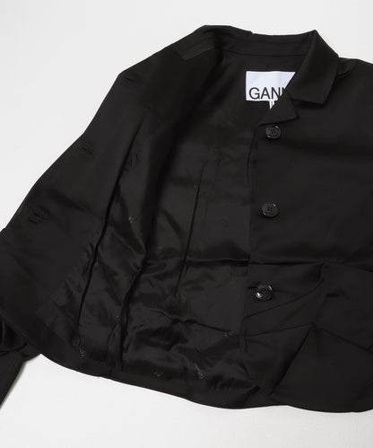 GANNI 緞面垂墜西裝外套