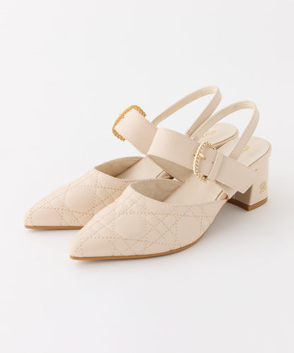 水鑽扣帶絎縫穆勒鞋