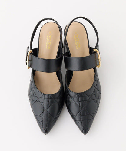 水鑽扣帶絎縫穆勒鞋