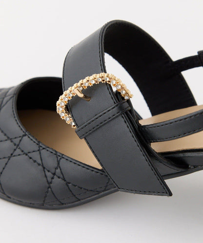 水鑽扣帶絎縫穆勒鞋