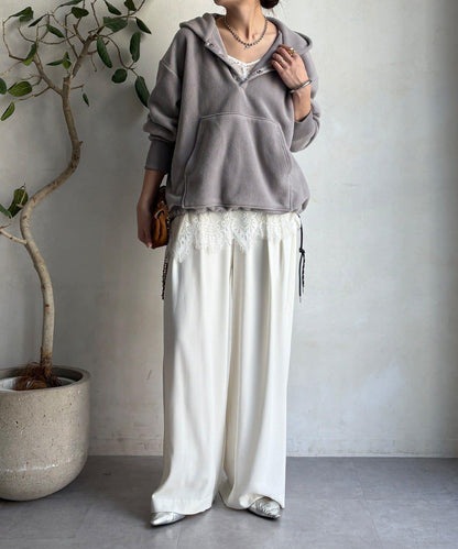 抓絨按扣套頭衫