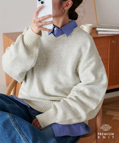 【Discoat】美利奴羊毛V領針織衫