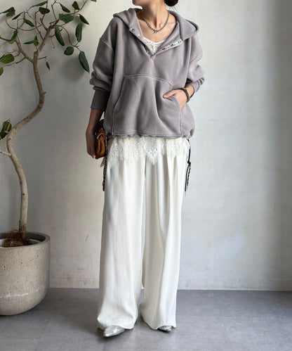 抓絨按扣套頭衫