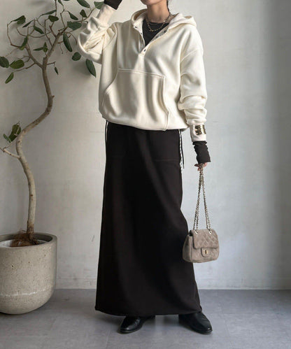 抓絨按扣套頭衫