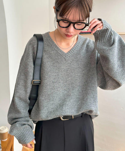 【Discoat】美利奴羊毛V領針織衫
