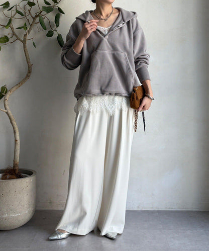 抓絨按扣套頭衫