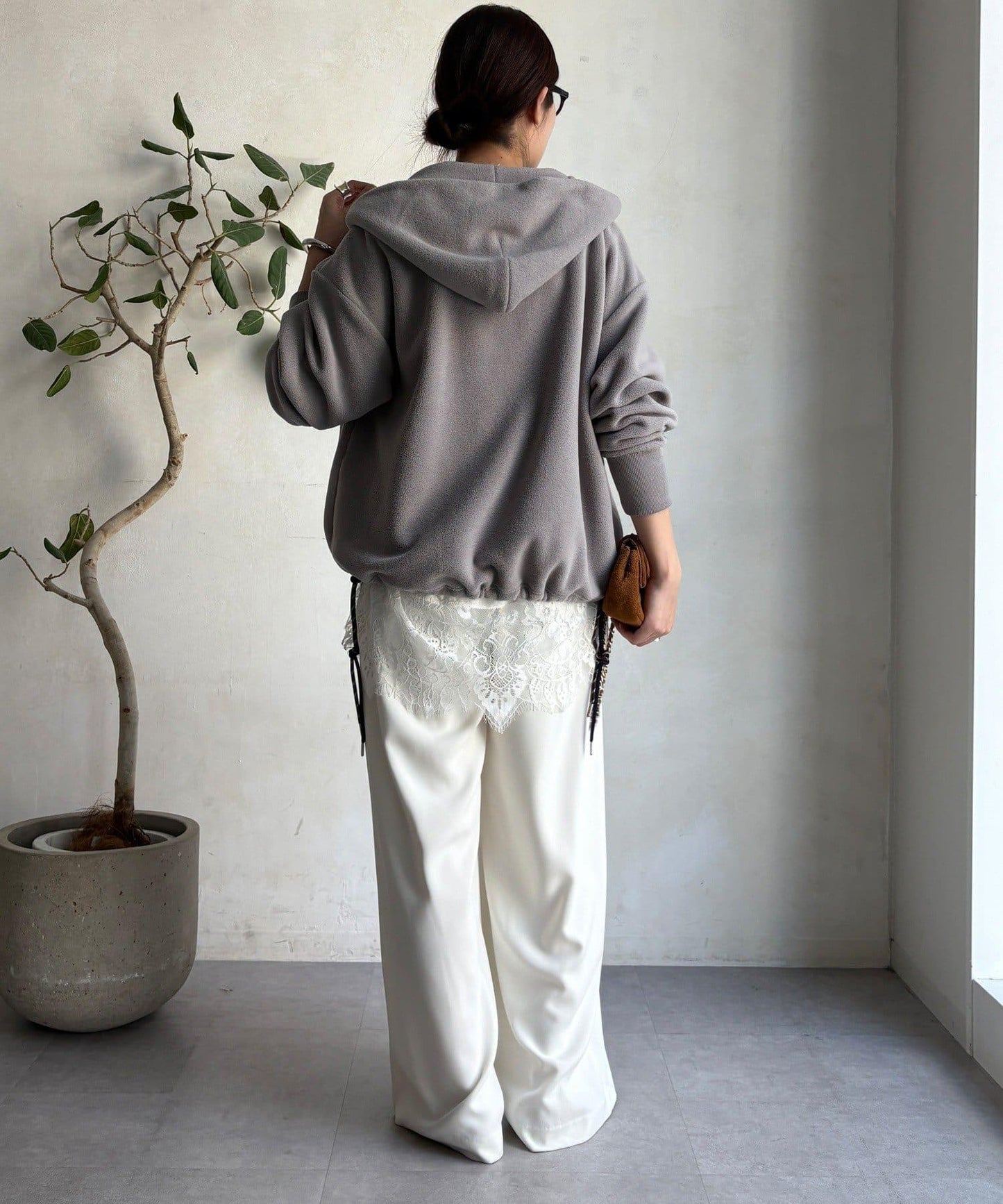 抓絨按扣套頭衫