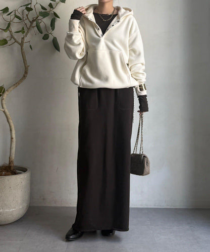 抓絨按扣套頭衫