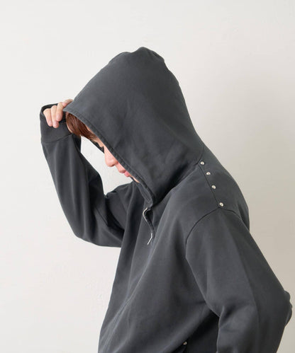 【WHIMSIC/2尺碼可選】水洗染色鉚釘衛衣拉鍊連帽衫