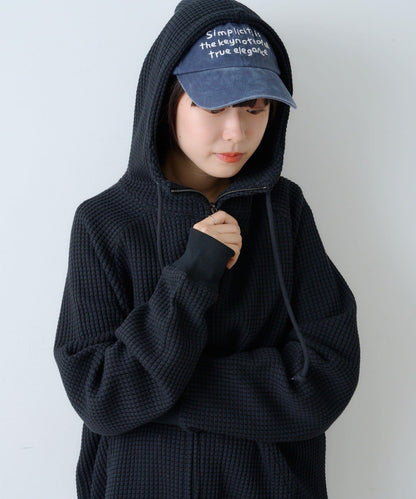 【Kastane】【WHIMSIC】華夫格拉鍊連帽衛衣