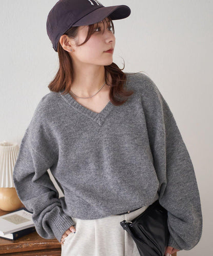 【Discoat】美利奴羊毛V領針織衫