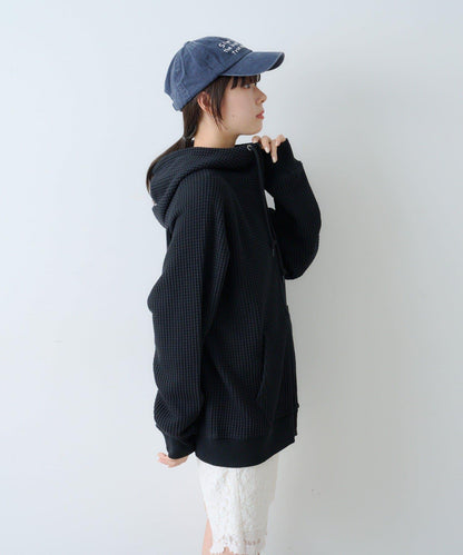 【Kastane】【WHIMSIC】華夫格拉鍊連帽衛衣