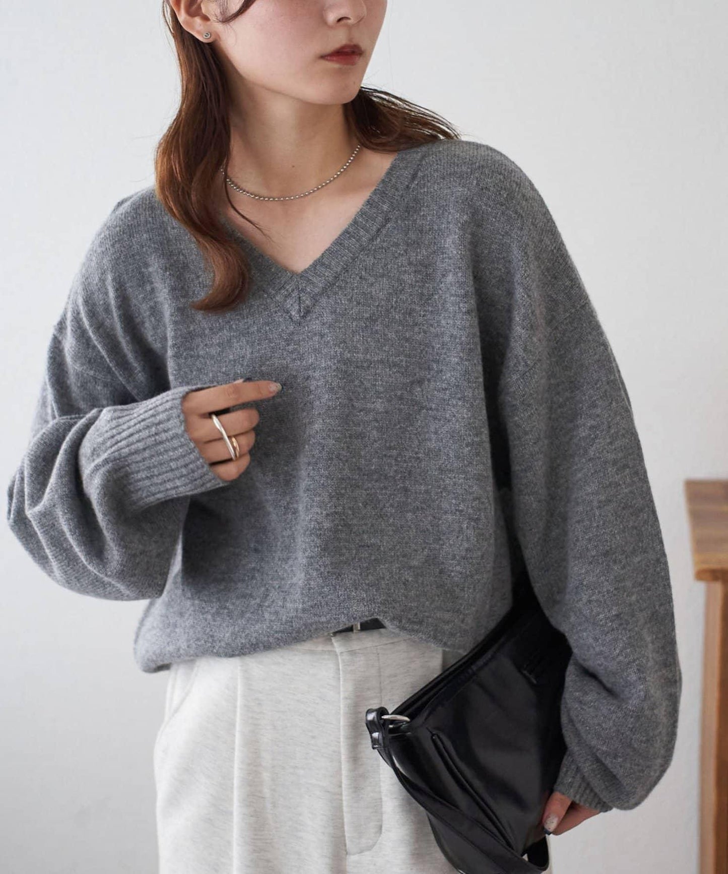 【Discoat】美利奴羊毛V領針織衫