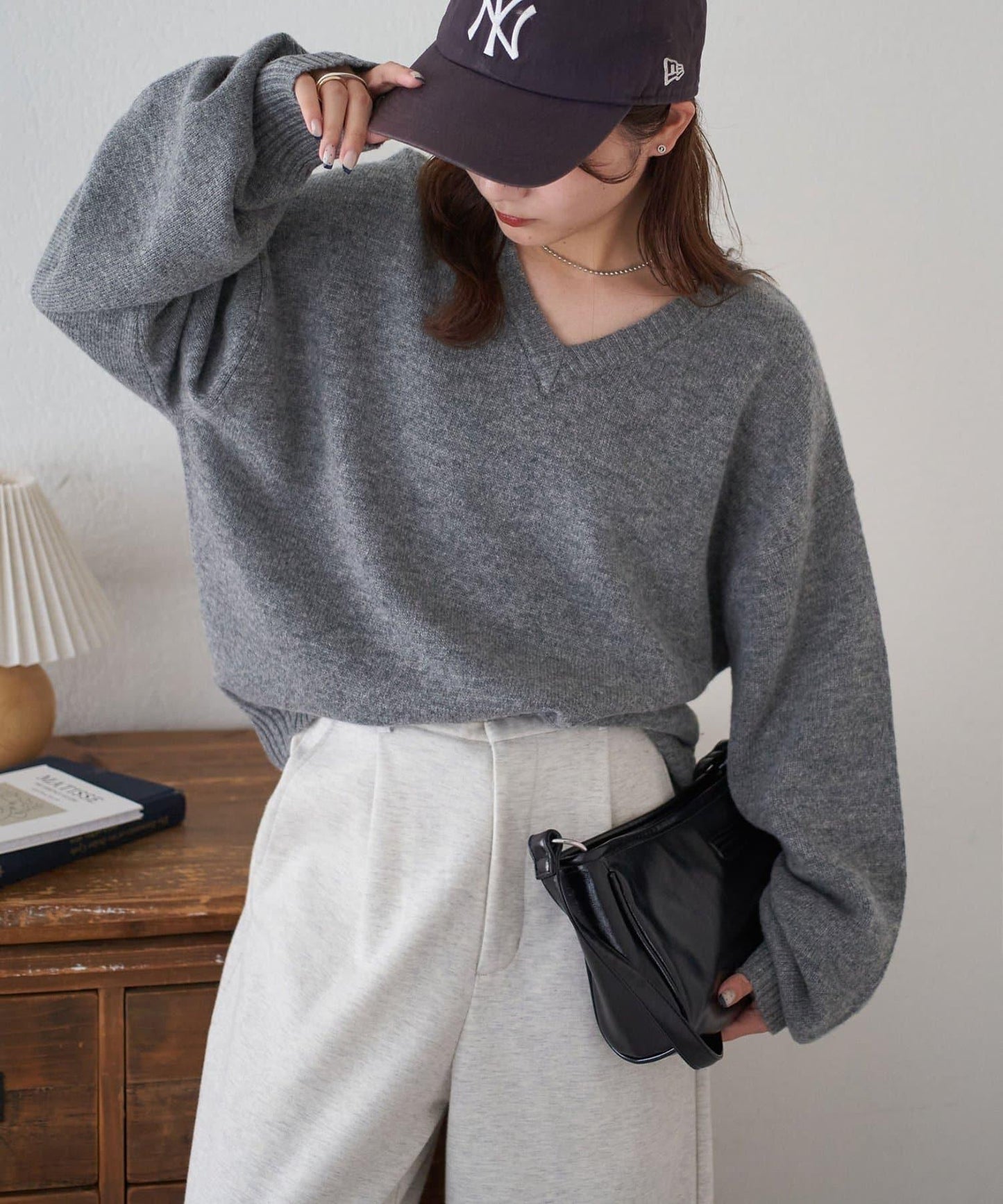 【Discoat】美利奴羊毛V領針織衫