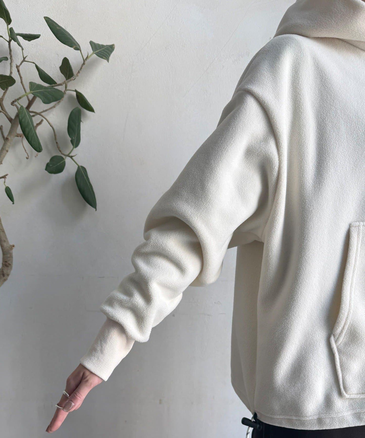 抓絨按扣套頭衫