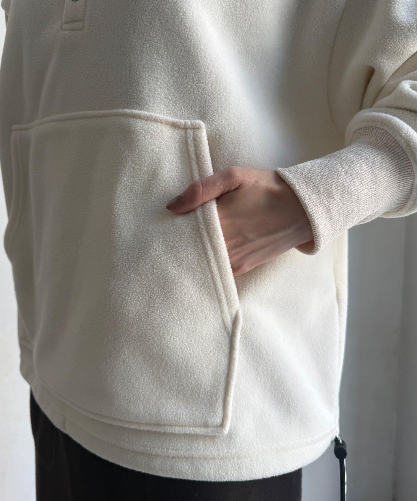 抓絨按扣套頭衫