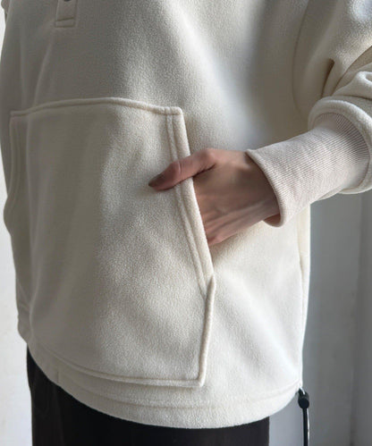 抓絨按扣套頭衫