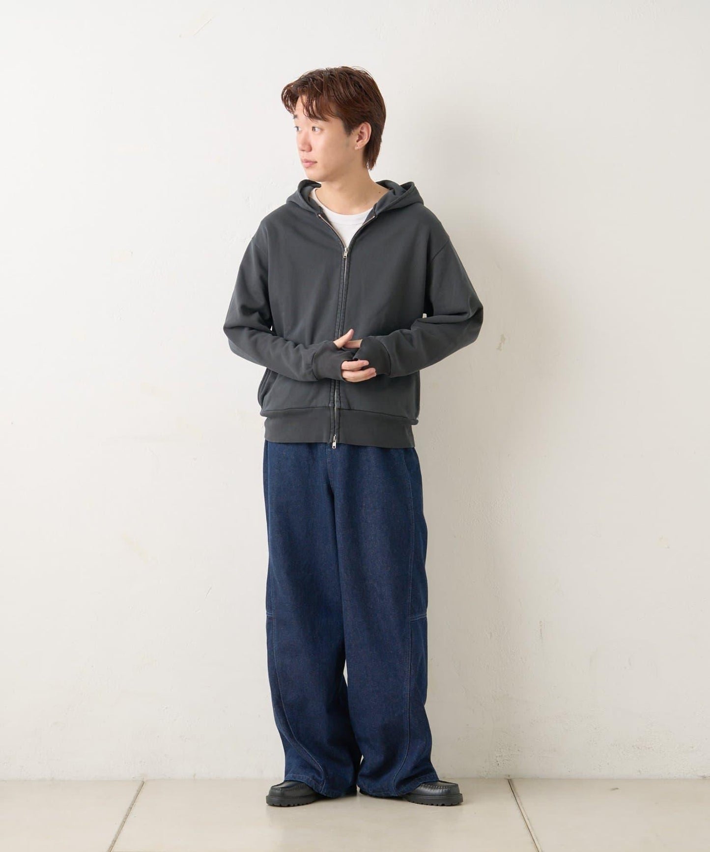 【WHIMSIC/2尺碼可選】水洗染色鉚釘衛衣拉鍊連帽衫