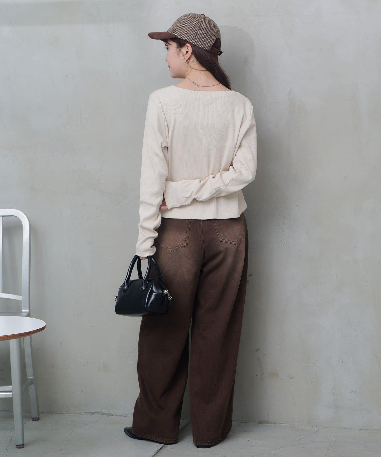 【Kastane】鉤扣羅紋長袖T恤