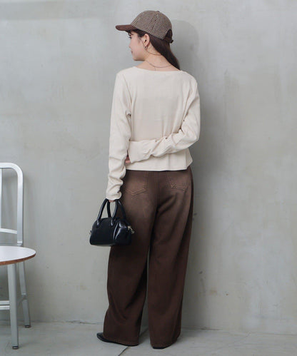 【Kastane】鉤扣羅紋長袖T恤