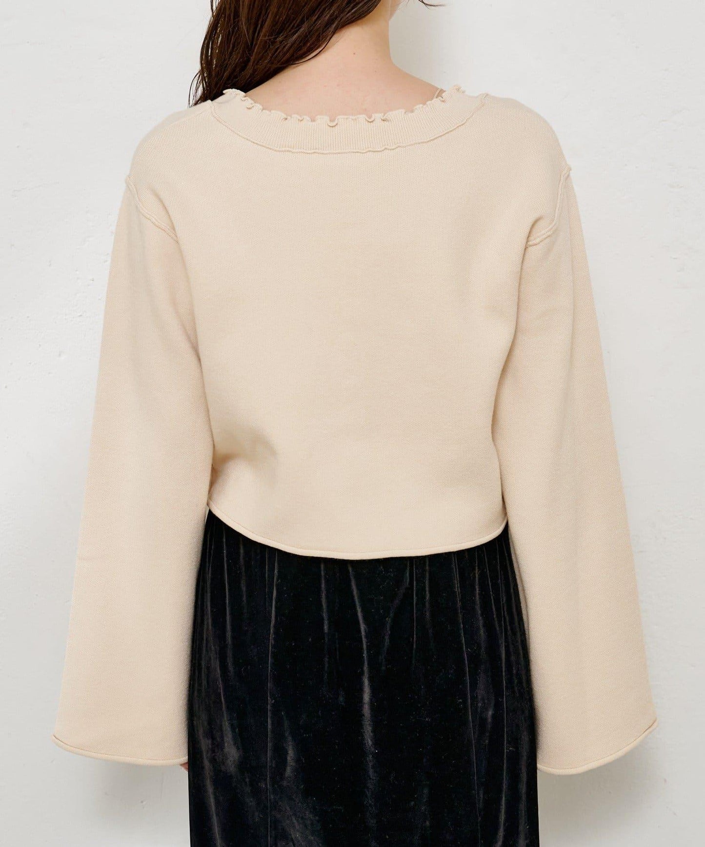 【4色可選】方領荷葉邊針織開衫