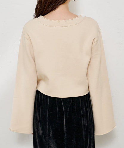 【4色可選】方領荷葉邊針織開衫