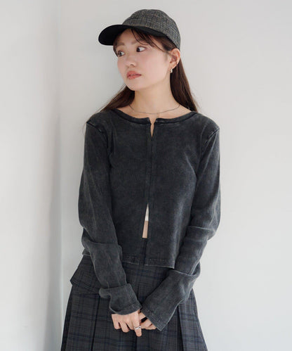 【Kastane】鉤扣羅紋長袖T恤