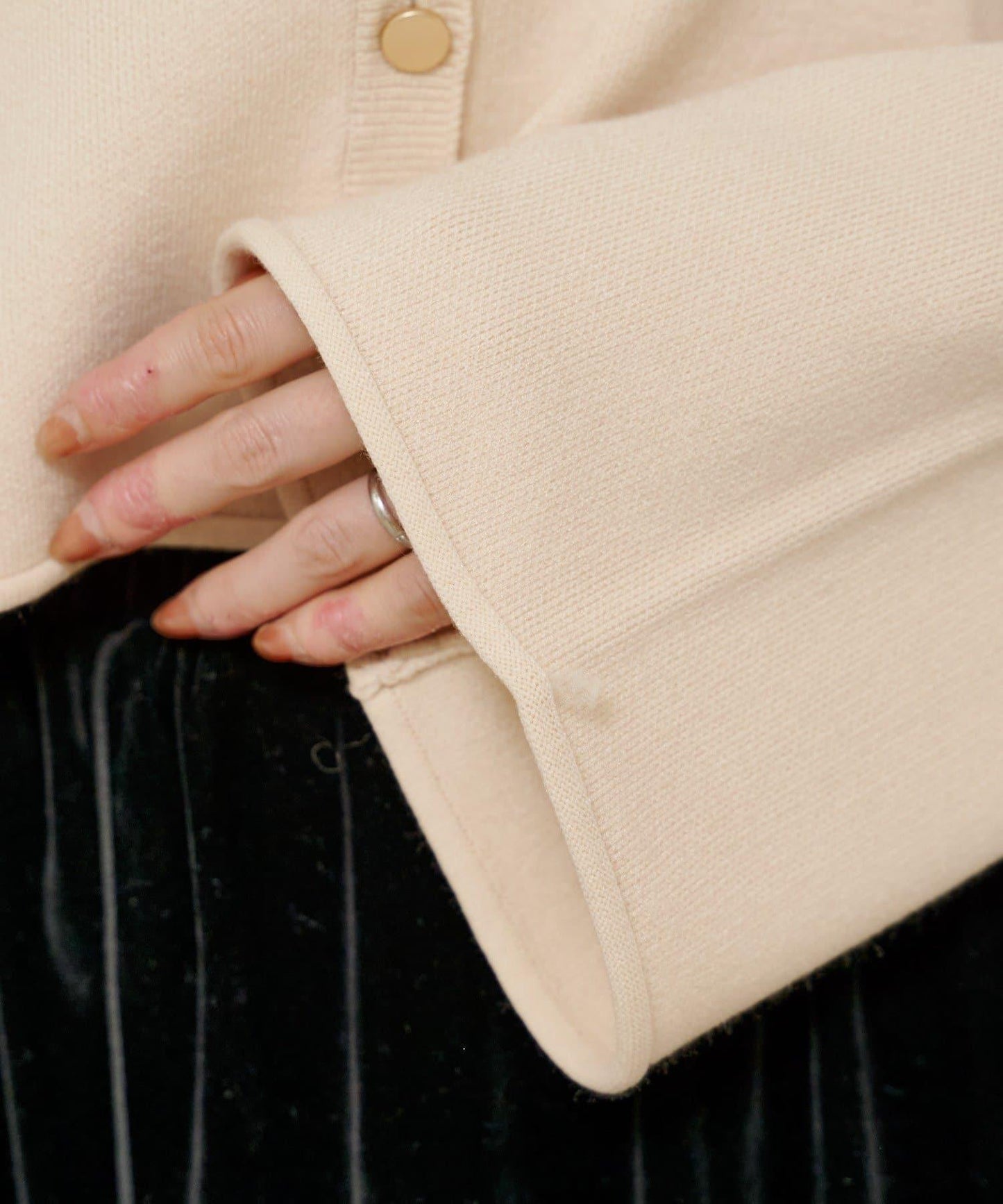 【4色可選】方領荷葉邊針織開衫