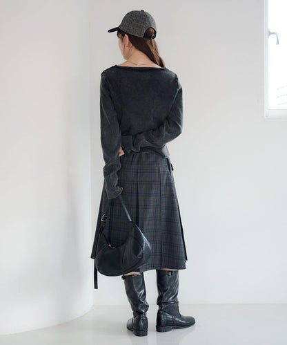 【Kastane】鉤扣羅紋長袖T恤