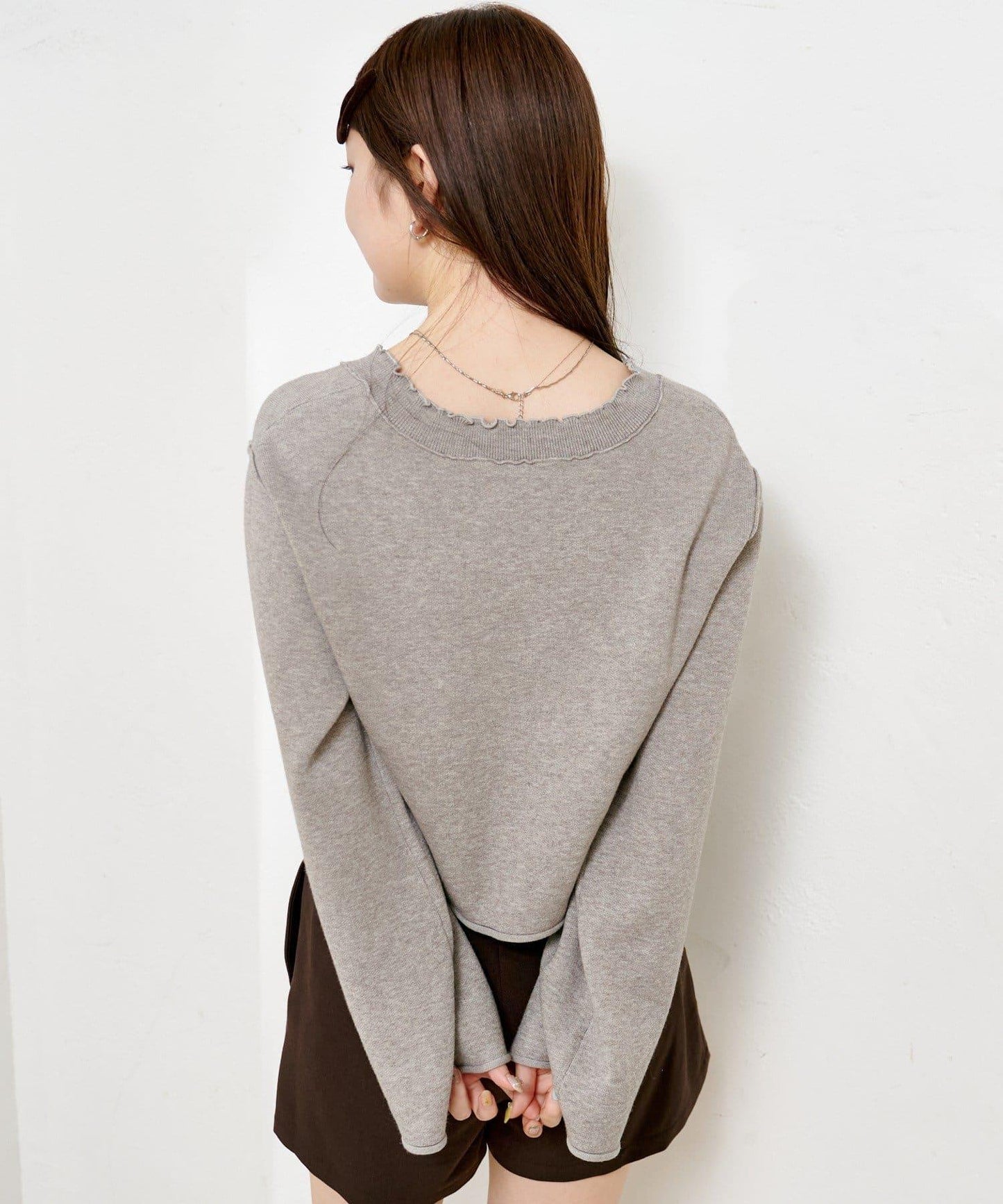 【4色可選】方領荷葉邊針織開衫