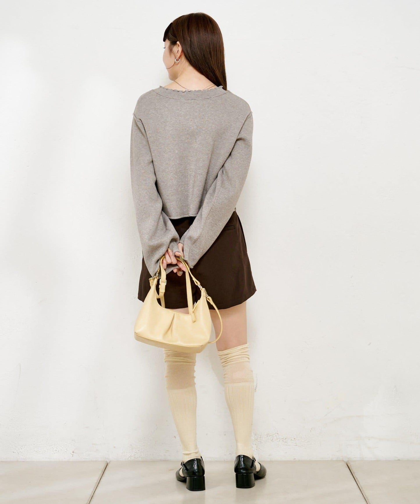 【4色可選】方領荷葉邊針織開衫