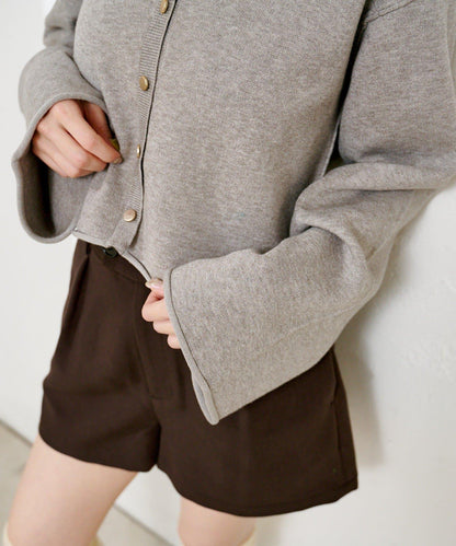 【4色可選】方領荷葉邊針織開衫