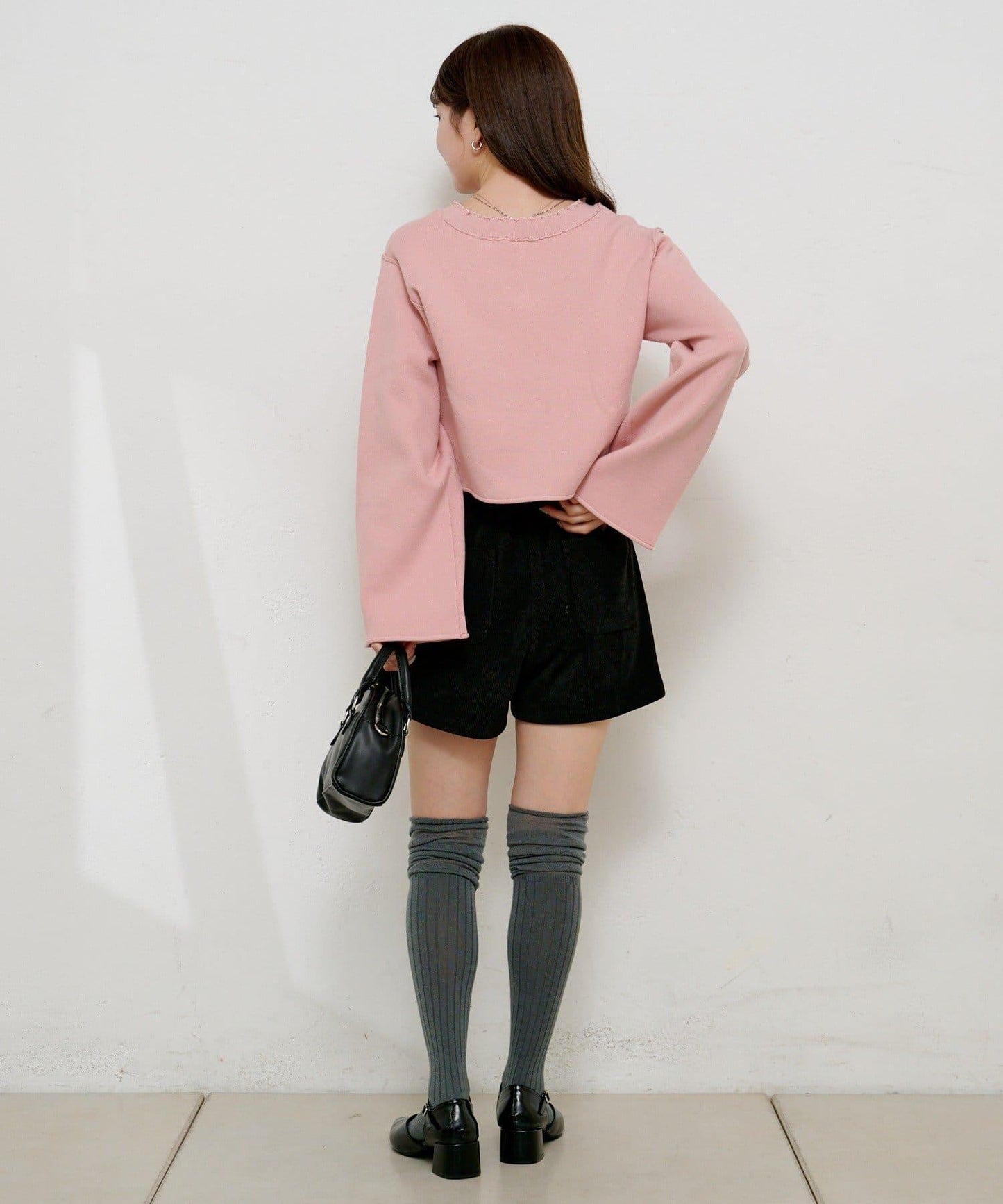 【4色可選】方領荷葉邊針織開衫