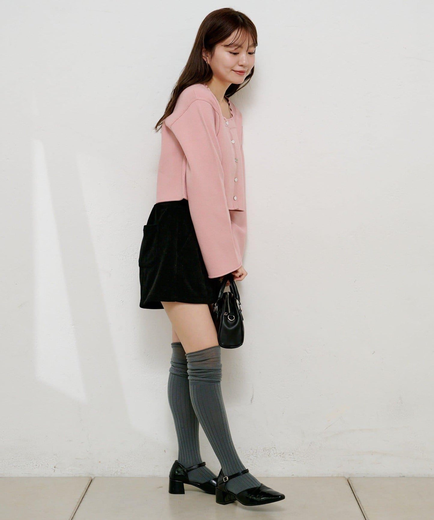 【4色可選】方領荷葉邊針織開衫