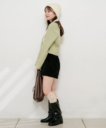 【4色可選】方領荷葉邊針織開衫