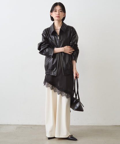 緞面蕾絲不對稱吊帶