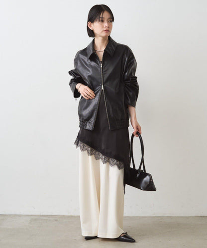 緞面蕾絲不對稱吊帶