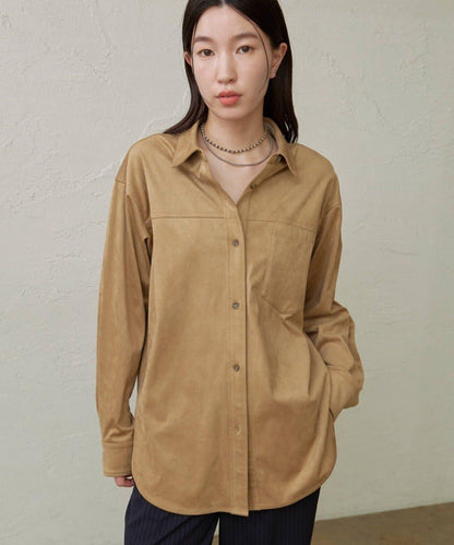 【Omekashi】雙面仿麂皮襯衫
