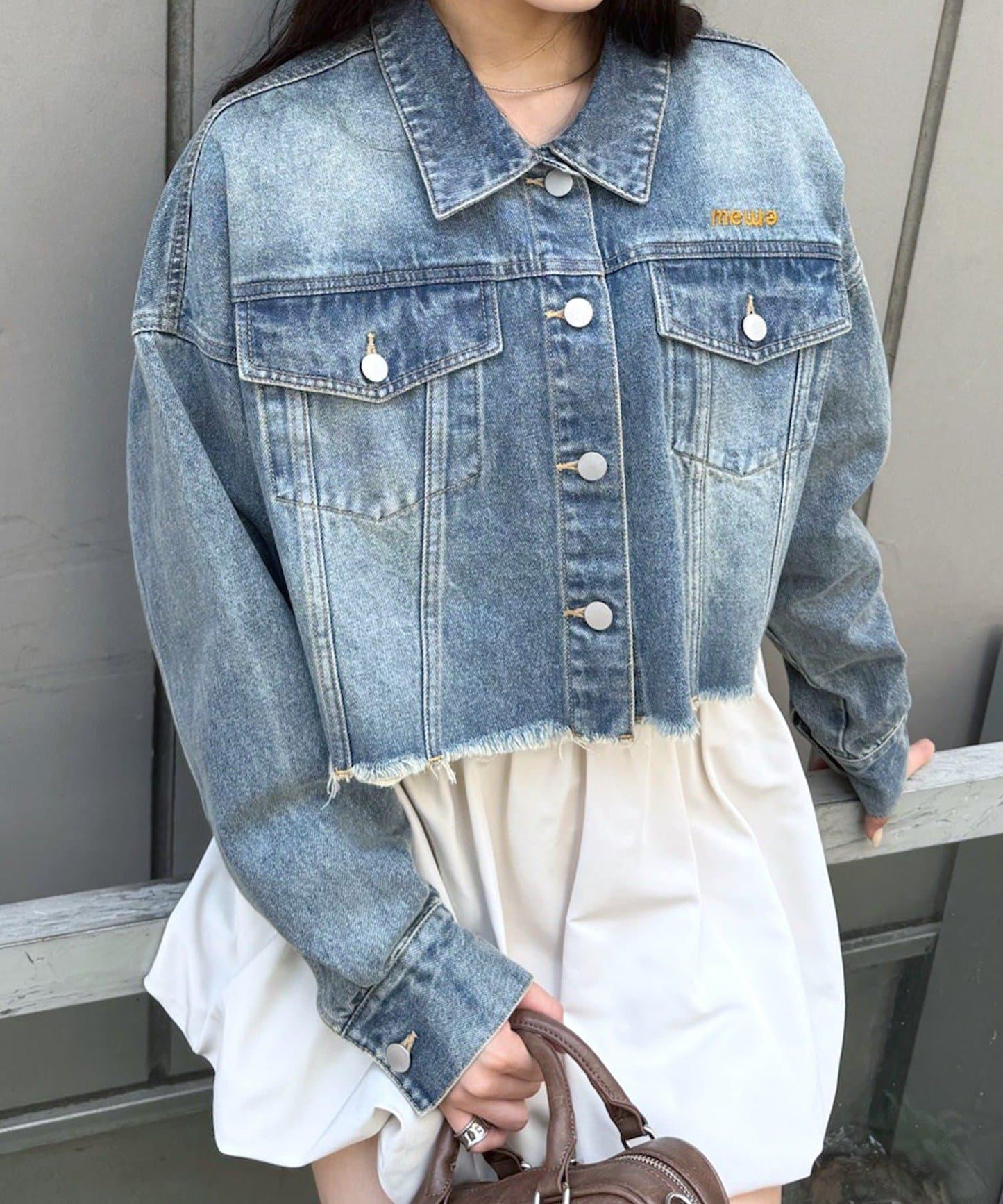 【mystic】[mline]標誌短款牛仔夾克