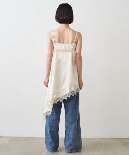 緞面蕾絲不對稱吊帶