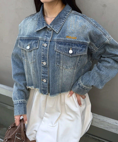 【mystic】[mline]標誌短款牛仔夾克