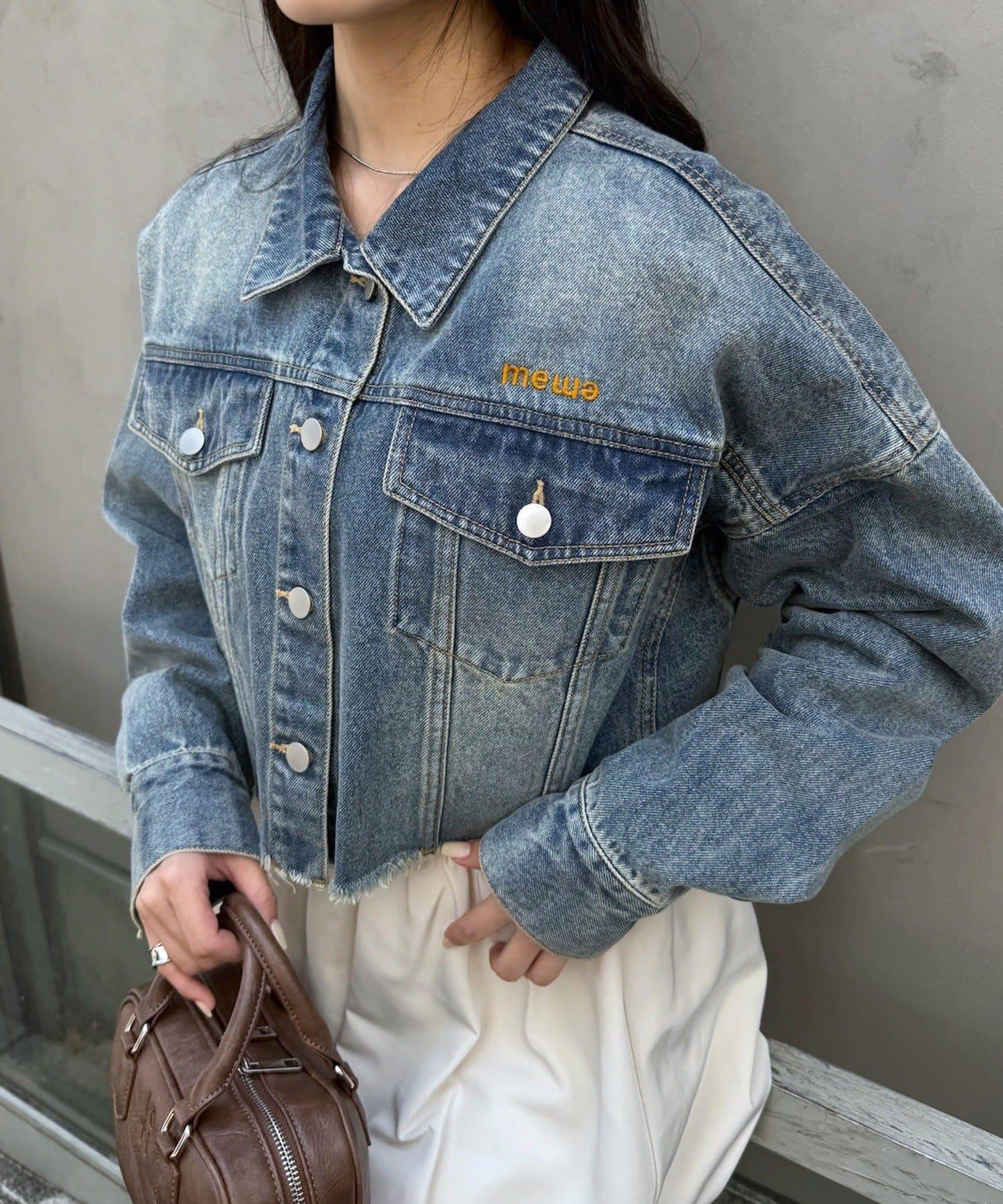 【mystic】[mline]標誌短款牛仔夾克